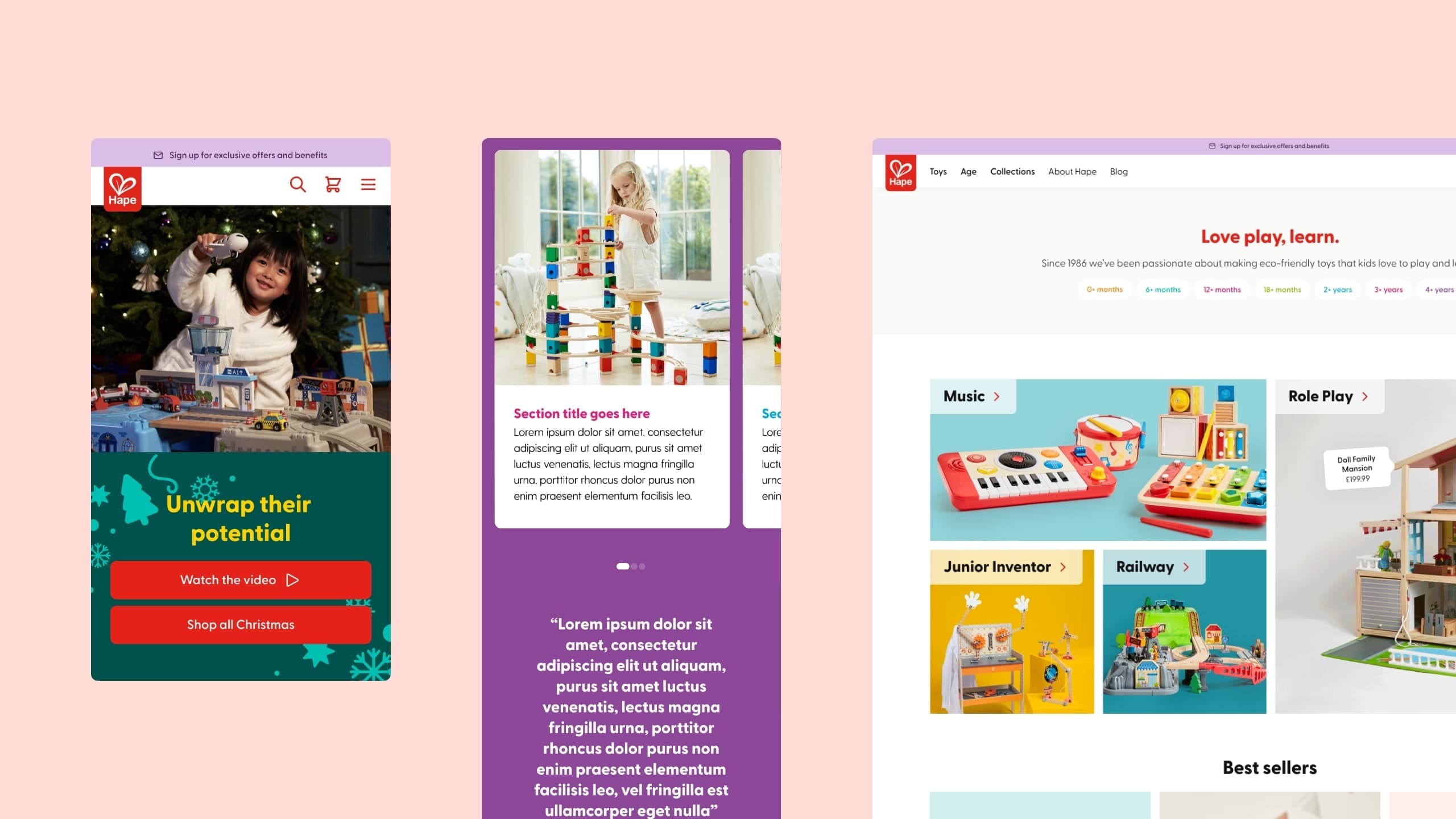 Hape ecommerce hero