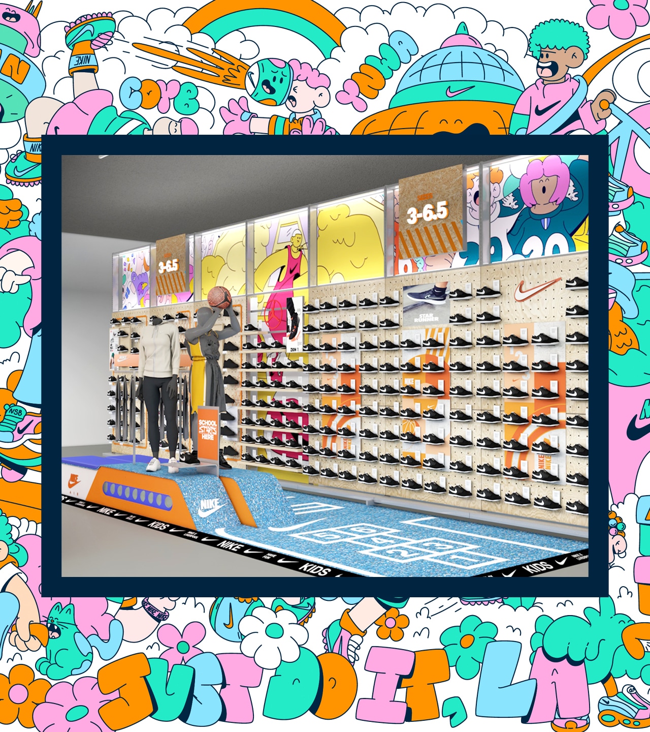 Nike retail activation graphics — The One Off